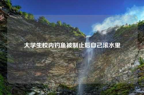 大学生校内钓鱼被制止后自己滚水里